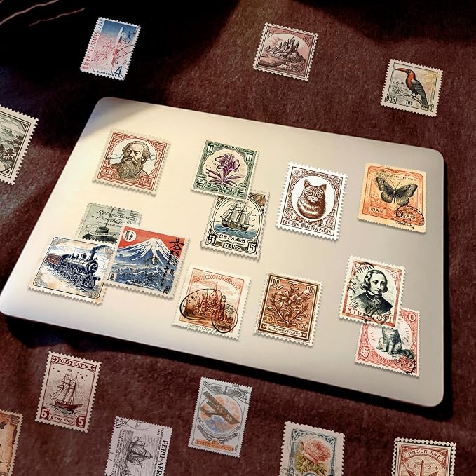 Vintage Scrapbook Stickers Set, Retro Stickers