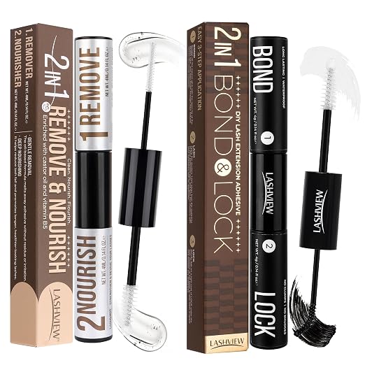 LASHVIEW Lash Bond and Seal & Lash Reomver and Conditioner Kit, Hold on 7-Day+
