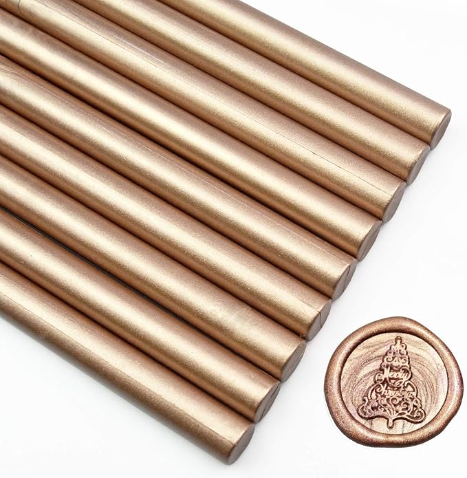 Champagne Gold Seal Wax Sticks for Large Glue Gun, Sealing Decoration for
