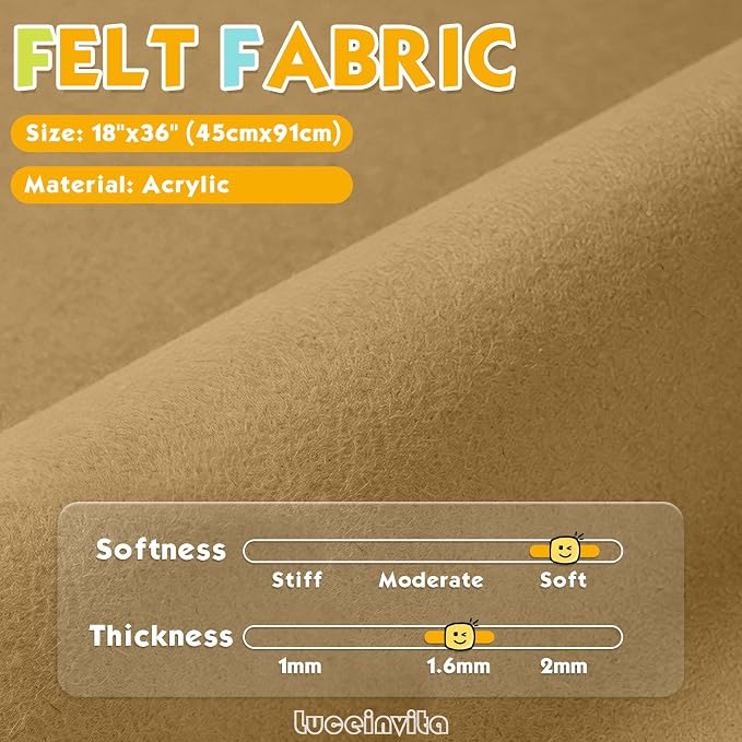 Camel 18" X 36" Felt Fabric Sheet