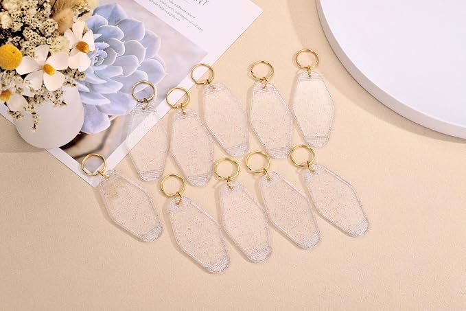 Yoption 20pcs Blank Motel Keychain Bulk