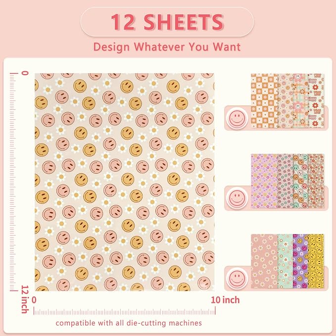 Tintnut Daisy and Smiley Heat Transfer Vinyl, easy cut & weed, stretch washable