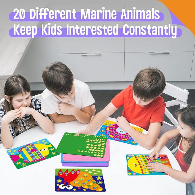 SpriteGru Foam Sticker Art Activity, 20 Marine Animals
