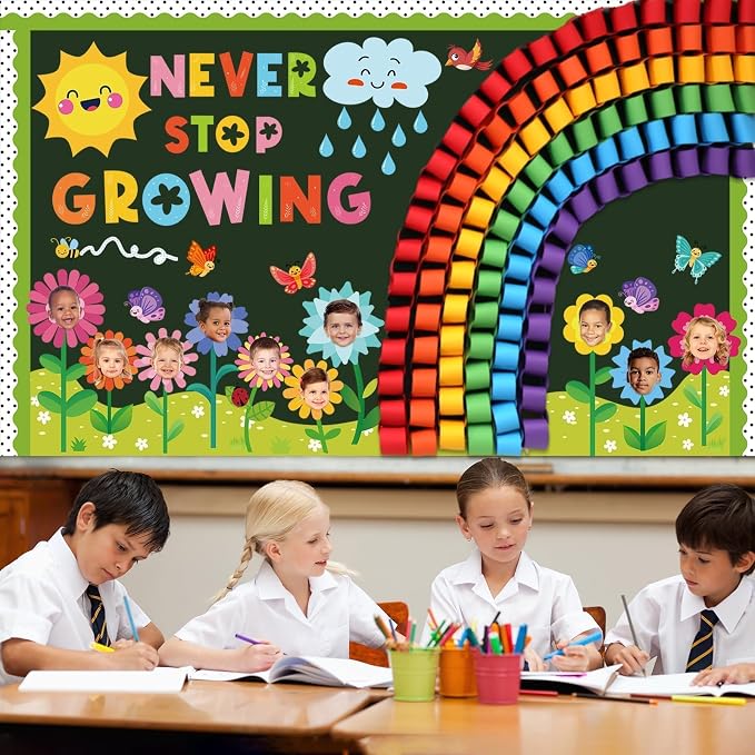 Summer Bulletin Board Classroom Decorations 3D Rainbow Butterfly Floral
