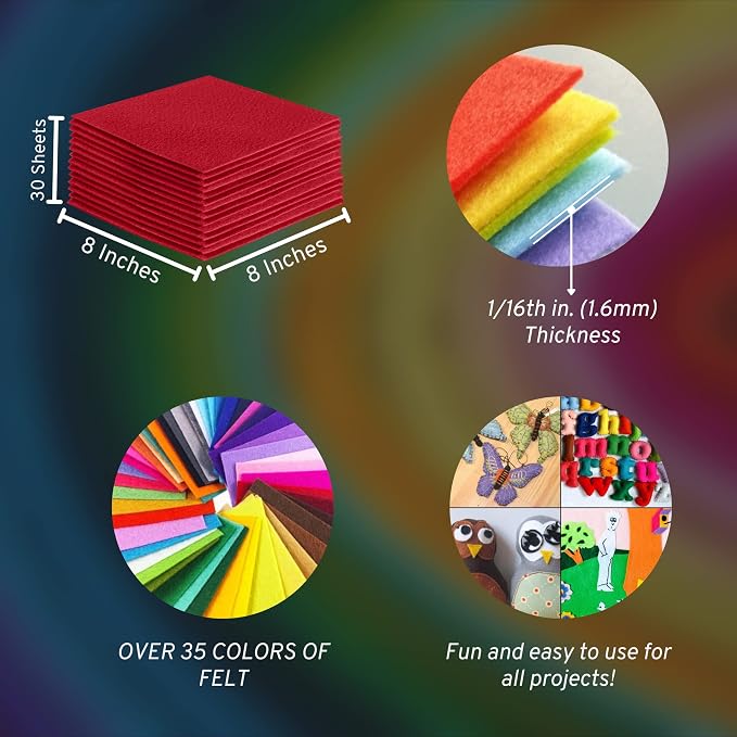 FabricLA Acrylic Felt Sheets for Crafts