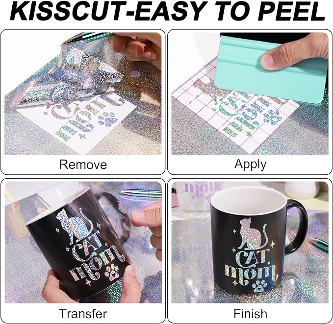 WRAPXPERT Holographic Silver Permanent Vinyl