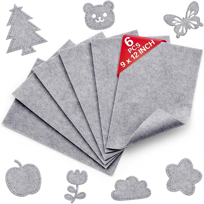 Gray Soft Felt Sheets for Crafts, 1.6mm Thick, Kids' Crafts, DIY Projects