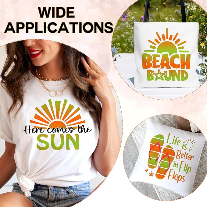 Tintnut Orange Green Gradient Heat Transfer Vinyl, Ombre pattern PU HTV Sheets