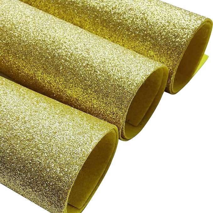 Jtnohx Glitter Felt Fabric, 8 x12 inches Felt Square Glitter