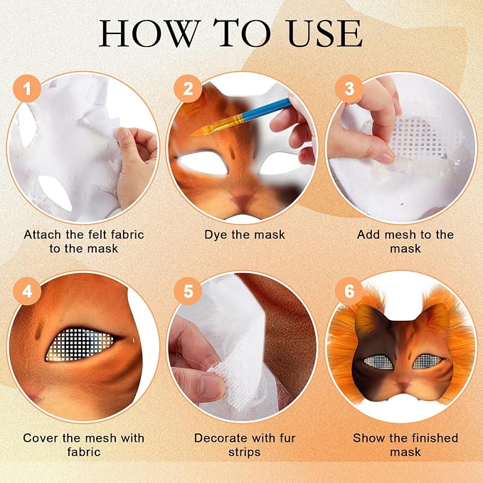Seenelling DIY Therian Mask Kit Blank Cat Mask