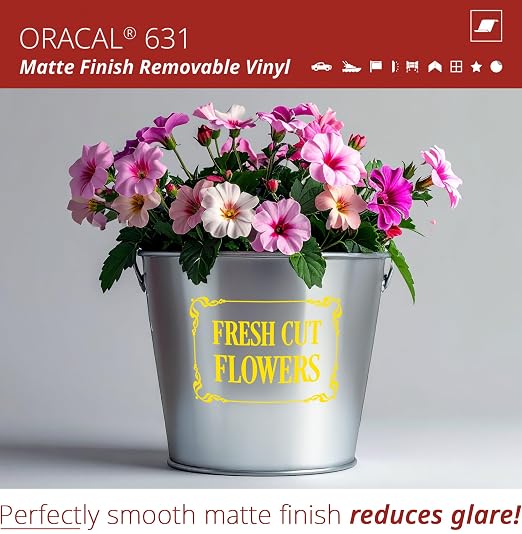 ORACAL 631 Matte Brimstone Yellow Vinyl Durable Roll Easy to Weed Permanent