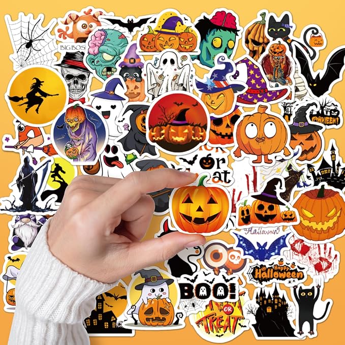 Non-Repeating Halloween Stickers, Halloween Party Favors, Vinyl Waterproof
