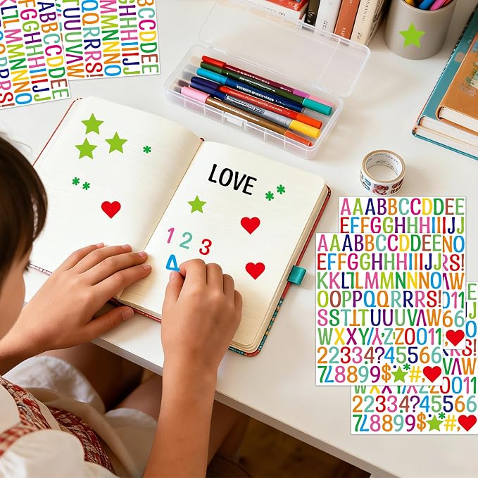 Letter Stickers 1 inch, Self-Adhesive Vinyl Waterproof ABC Letter Stickers