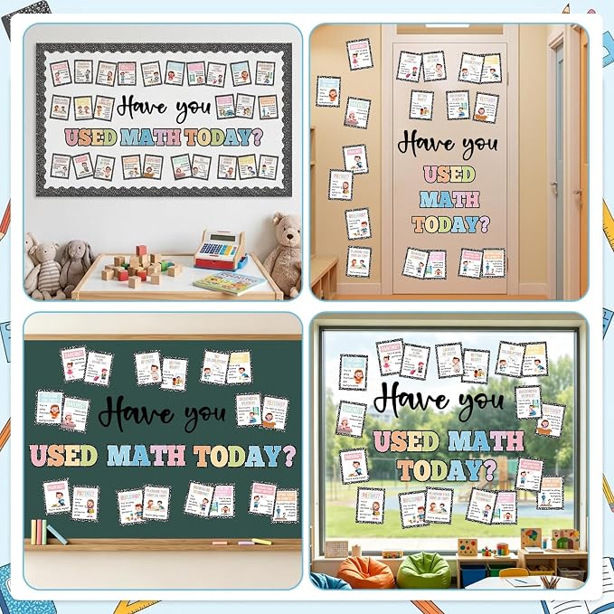 Math Bulletin Board Set Mathematics Composition Notebook Classroom Decoration