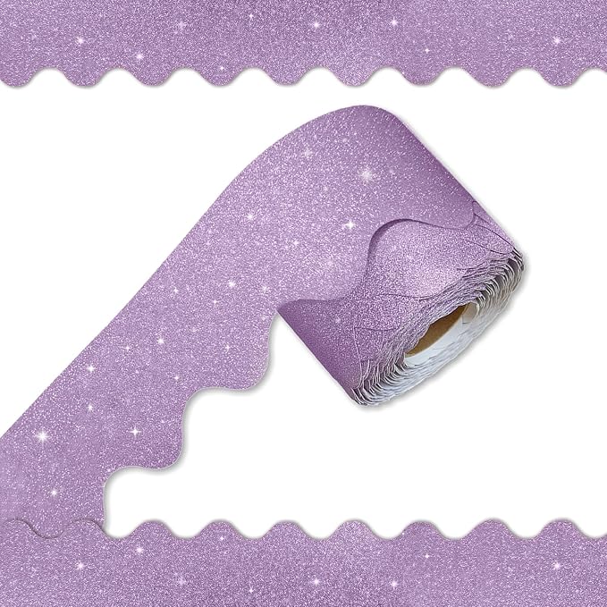 70Ft Shine Bulletin Board Borders，Scalloped Poster Boards Decorations Trim