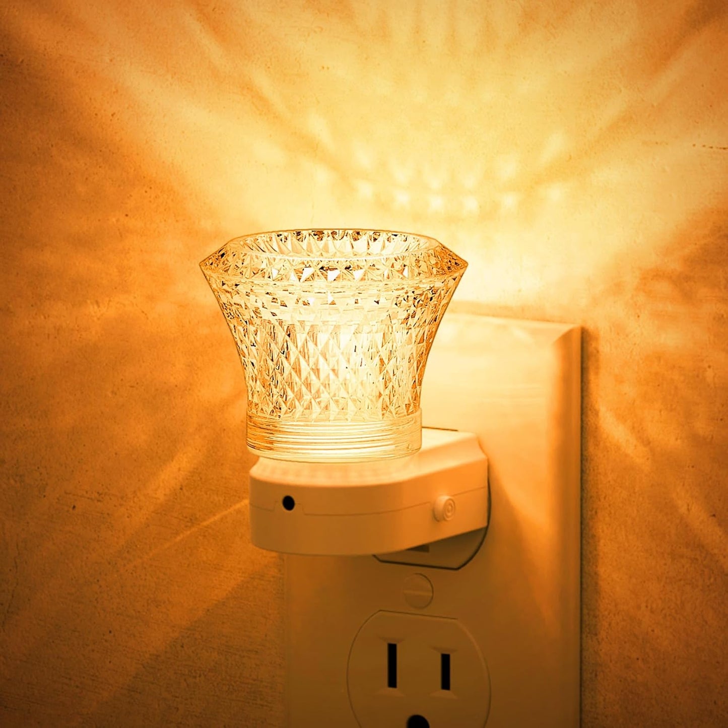 JandCase Amber Night Light Plug in, Night Lights Plug into Wall [2 Pack] with Dusk to Dawn Light Sensor, 1600K Amber Night Light, Adjustable Brightness Nightlight for Kids Bathroom Bedroom Hallway