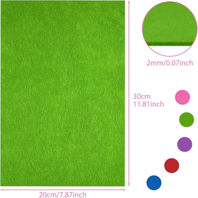 NEBURORA 20 Pcs 2mm Thick Stiff Felt Sheets