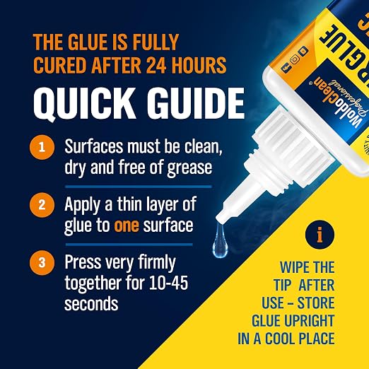 WoldoClean Super Glue for Plastic 50g for Instant Strength