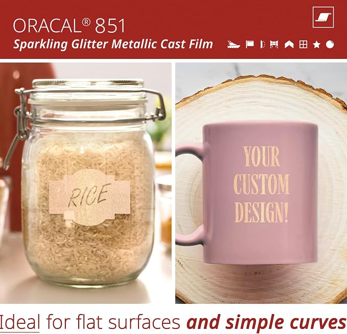 ORACAL 851 Cast Bridal Pink Lace Metallic Sparkle Glitter Craft Film Premium