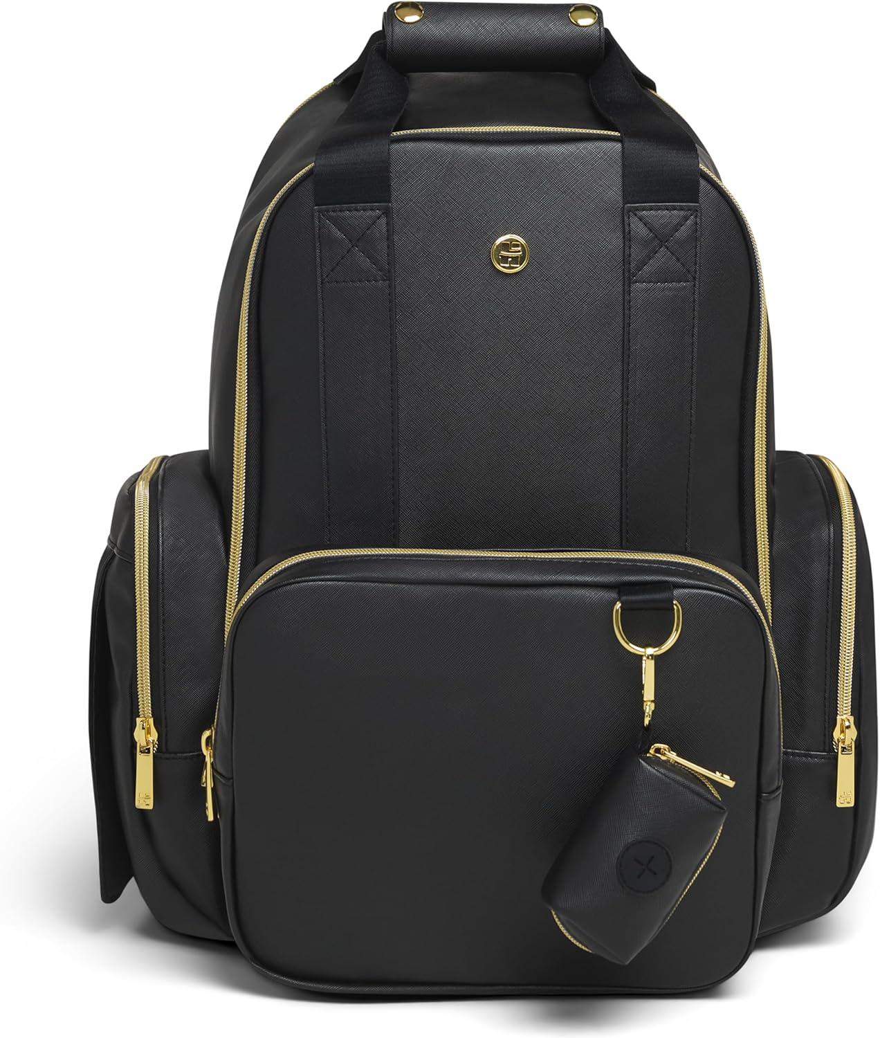 HUGGIES Signature Hug Pack Diaper Backpack, Black Leather, One Size