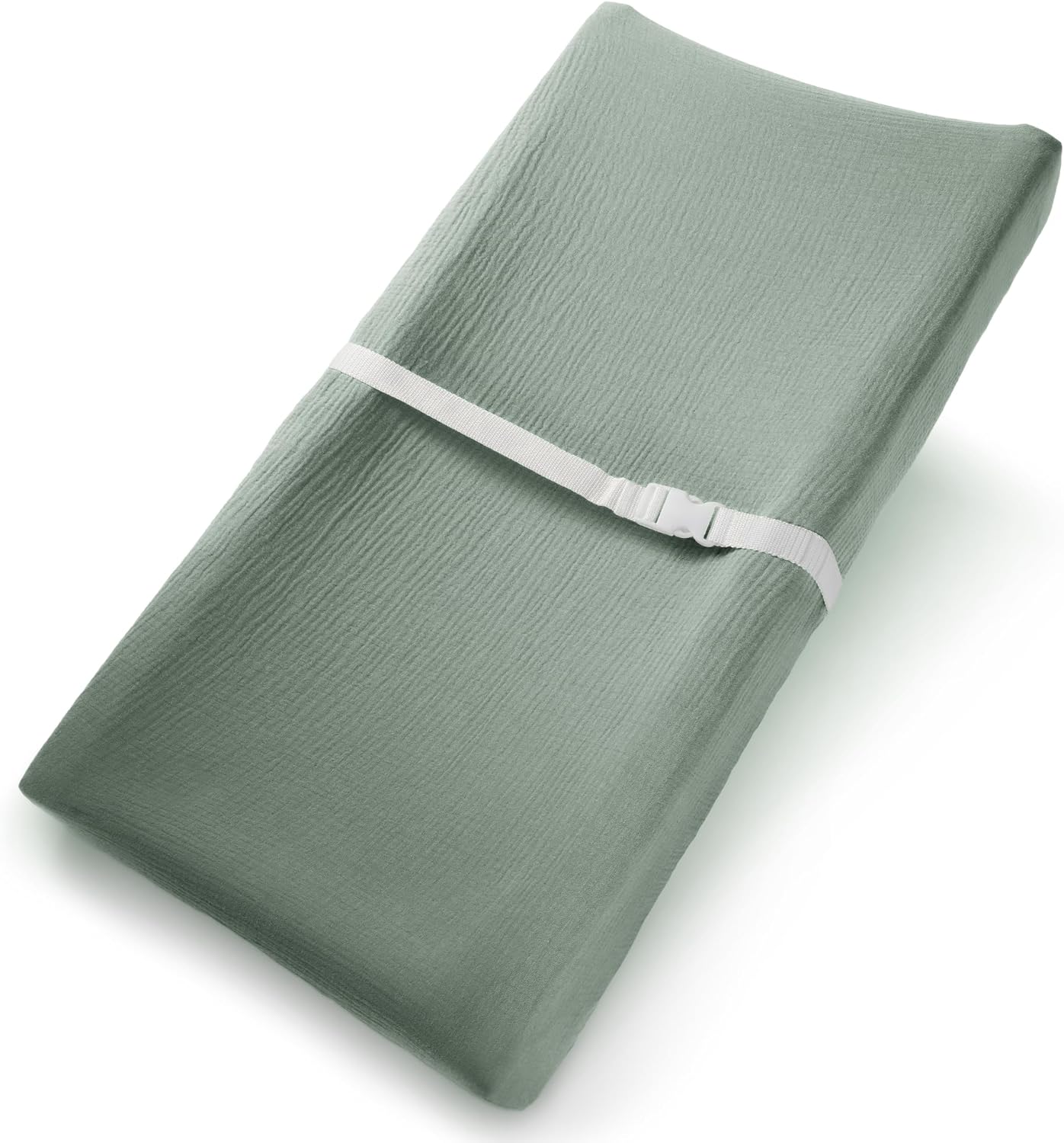 Comfy Cubs Muslin Fitted Changing Pad Cover - Soft, Breathable & Washable 100% Cotton Fitted Sheet for Baby's Comfort - Universal Fit for Flat & Curved Baby Changer Pad - Fern