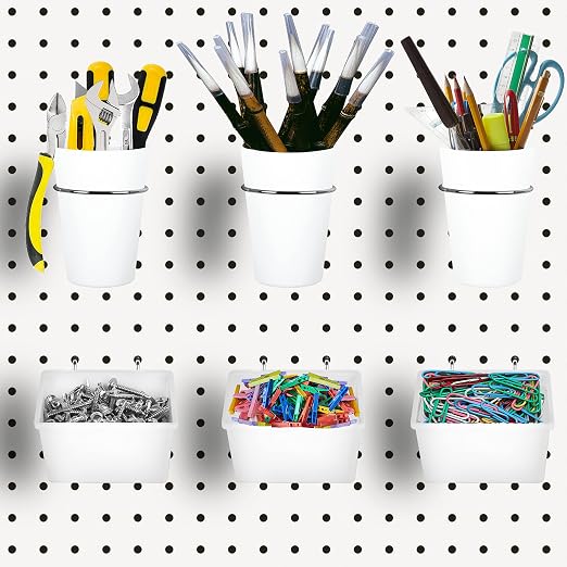 Kuhome 6 Sets Pegboard Bins Cups