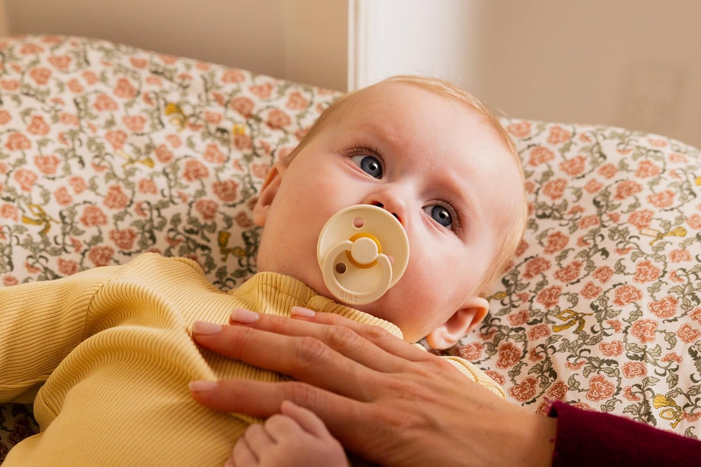 BIBS Colour Pacifier 2-Pack, BPA Free, Round Nipple. Natural Rubber Latex, Made in Denmark, Size 2 (6-18 Months) - Luna/Deep Space