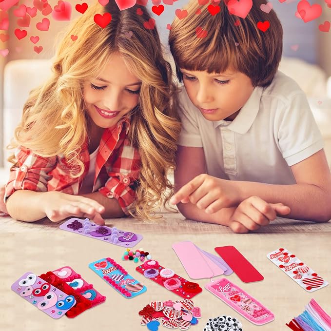 JULBEAR 36 Packs Valentine Foam DIY Bookmarks Craft Kit