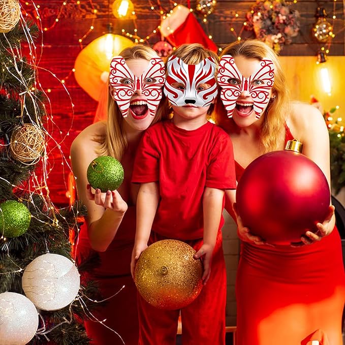 Nicunom 30 Pack Paper Mache Art Masks, DIY Blank Masks Paintable Masquerade