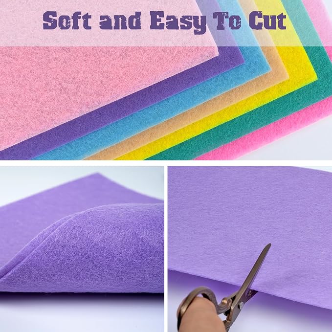 Felt Fabric Sheets 8 x 12 Inches, Soft Felt Paper