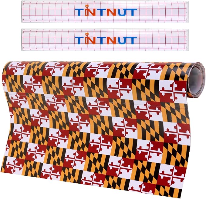 Tintnut Maryland Flag Permanent Vinyl Roll 12in x 5ft Adhesive Vinyl Roll |
