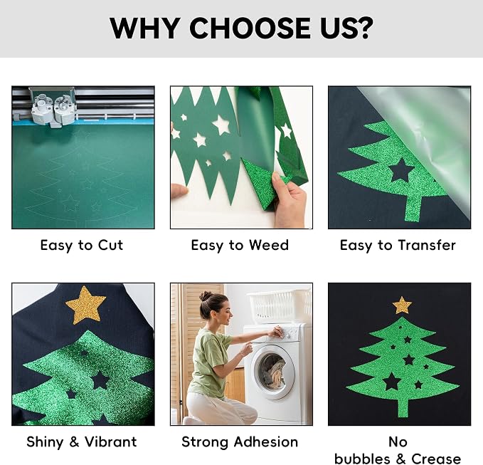 Aoder Glitter Heat Transfer Vinyl