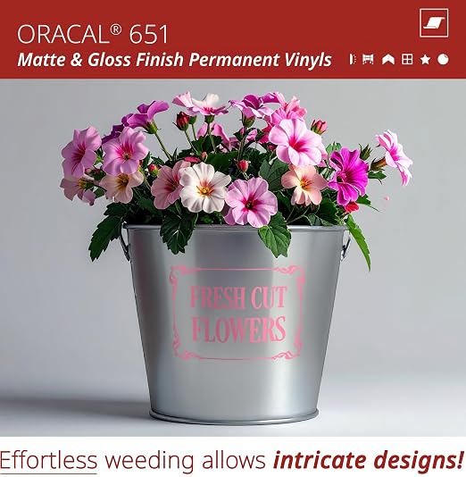 ORACAL 651 Matte Soft Pink Vinyl Durable Roll Easy to Weed Permanent Adhesive