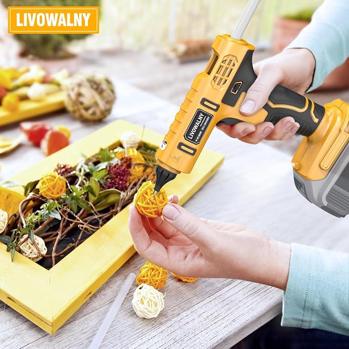 LIVOWALNY Cordless Hot Glue Gun Compatible