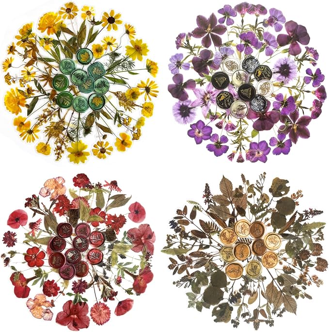 Yoksas Pressed Flower Wax Seal Stickers Set