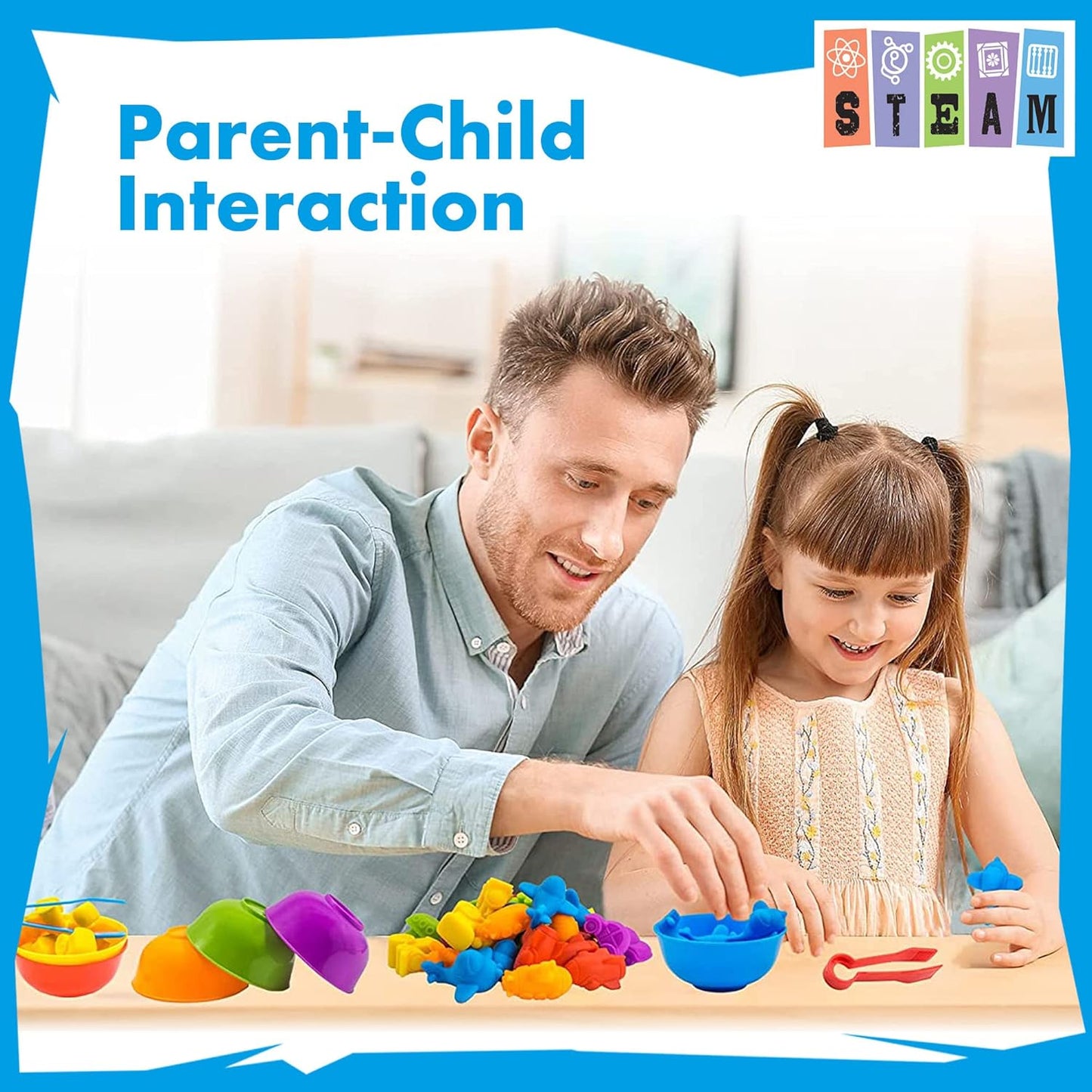UNIQUE KIDS Counting Educational Learning Toy Set with Sorting Cups – Fun Color Classification and Math Training Game for Toddlers and Preschoolers Ages 3 and Up (Transport Vehicles)
