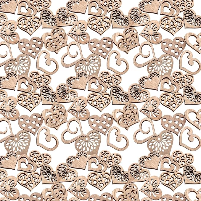 100 Pcs Unfinished Wooden Cutouts