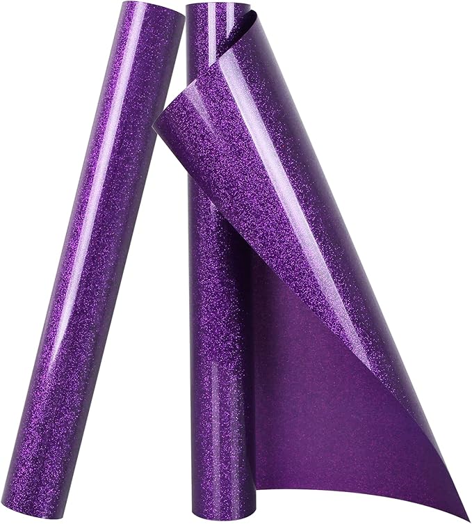 TORC Purple Glitter HTV Heat Transfer Vinyl Roll 12 inch x 10 ft Iron on Vinyl