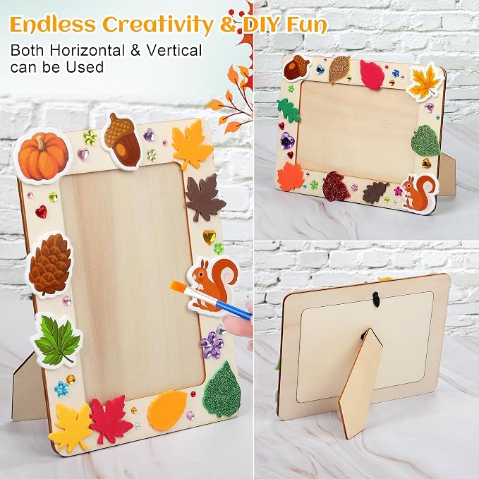 Fovths 24 Packs Fall Picture Frame Painting Craft Kit