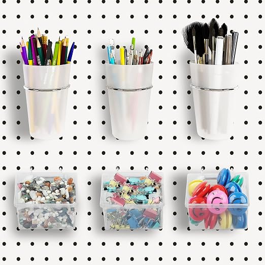 Kuhome 6 Sets Pegboard Bins and Cups
