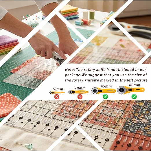 XL 17-3/4” x 22” Slotted Quilting Ruler, Accurate Fabric Strip Cutting
