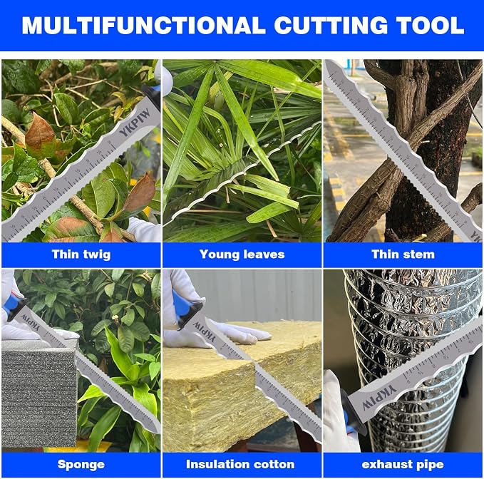 Insulation Knife with Measuring Scale, Stainless Steel Double-Sided Serrated