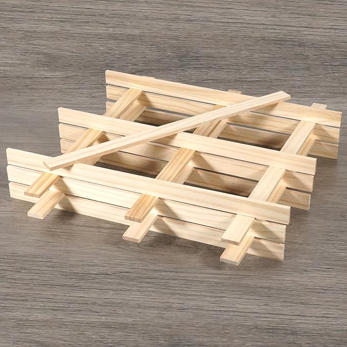 Wood Strips 1/4"x 1" x 17.5", Unfinished Flat Lumber Pine Pieces