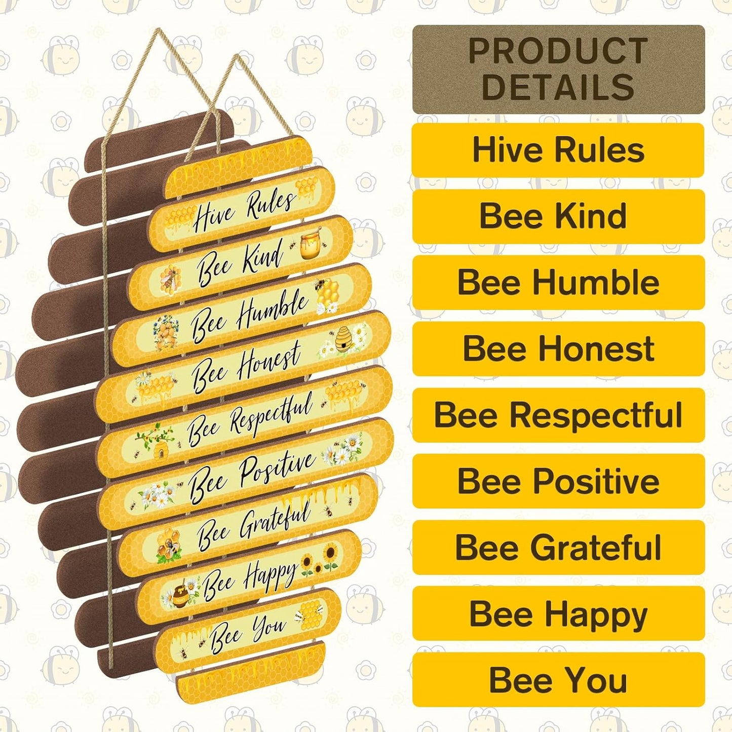 Room Decorations For Girls Boys, Kids Room Decor, Inspirational Wall Decor, Little Kids Bedroom Decor,Nursery Wall Deco (Honeycomb)