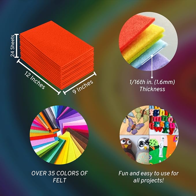 FabricLA Acrylic Felt Sheets for Crafts