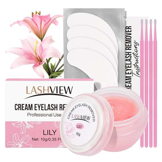 LASHVIEW Eyelash Extension Remover Cream Gentle Lily Formula, Lash Removal Kit
