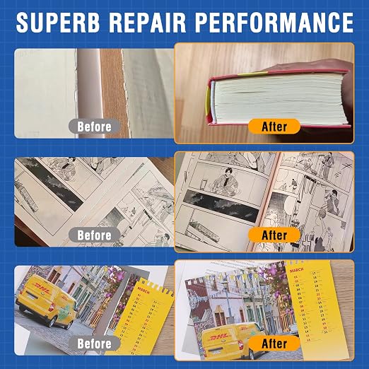 TEAWOO Book Repair Kit, 8.5 Oz + 2×1.35 Oz Acid-Free PVA Adhesive | Binding