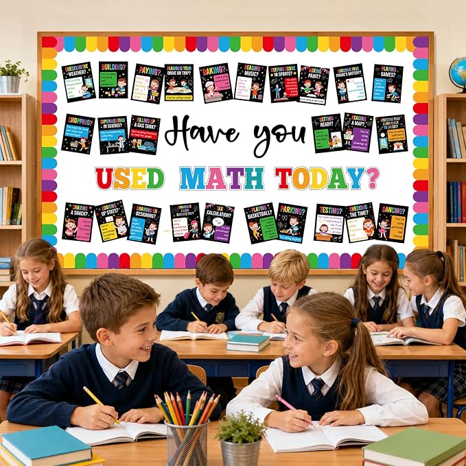 Math Theme Bulletin Board Set Colorful Mathematics Classroom Decoration Have