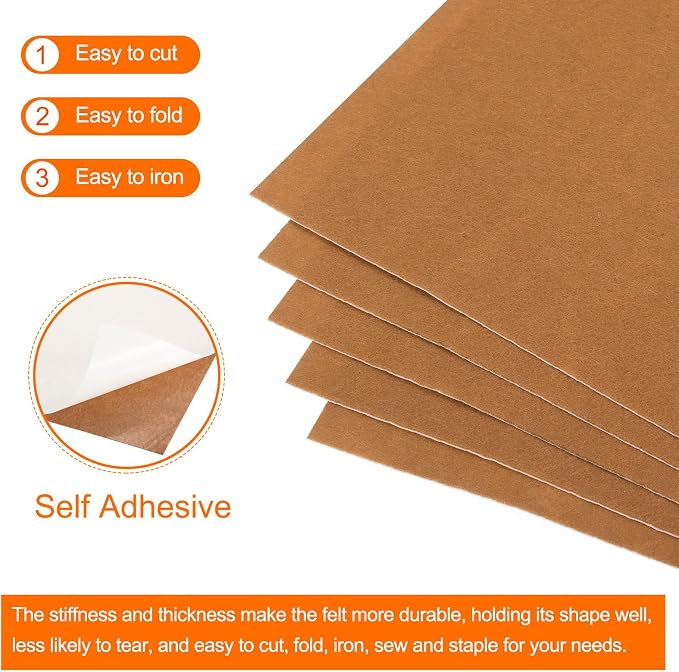 MECCANIXITY Adhesive Felt Sheets, Felt Fabric Crafts Back Adhesive Felt Sheets