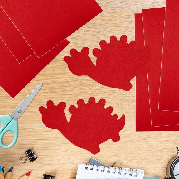 10PCS Red Self Adhesive Felt Fabric Sheets Sticky Felt Sheets